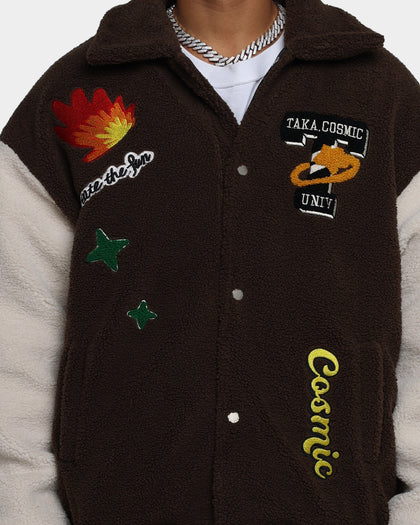 Taka Original Cosmic Universe Winter Fleece Jacket Brown