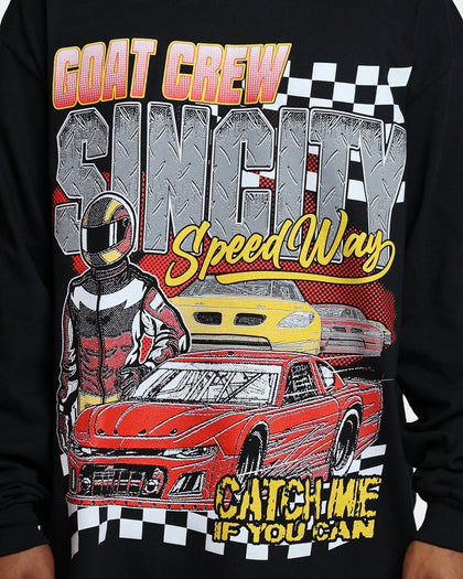 Goat Crew Sin City Speedway Vintage T-Shirt Black Wash