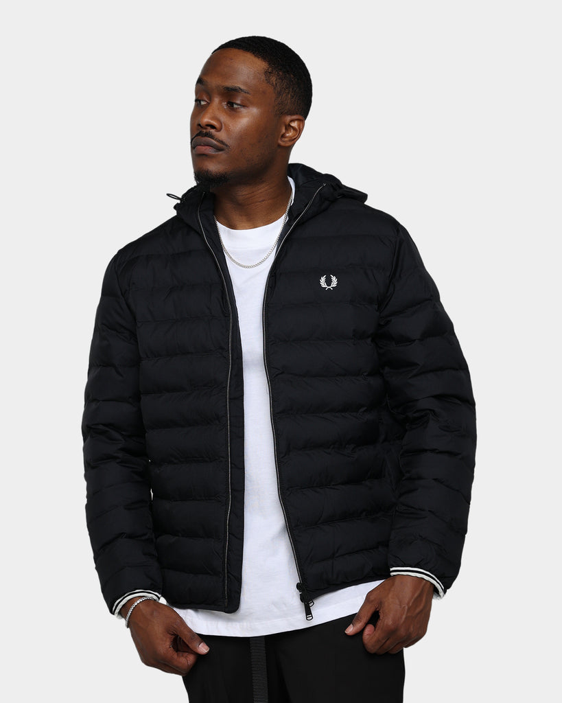 Fred Perry Hooded Insulated Jacket Black | Culture Kings US