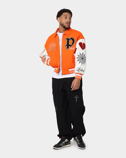 Loiter Paradise Varsity Jacket Orange