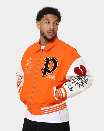 Loiter Paradise Varsity Jacket Orange