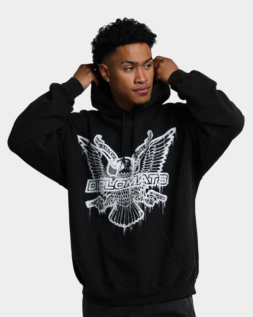 Dipset USA X Diplomats Drip Logo Vintage Hoodie Black Wash