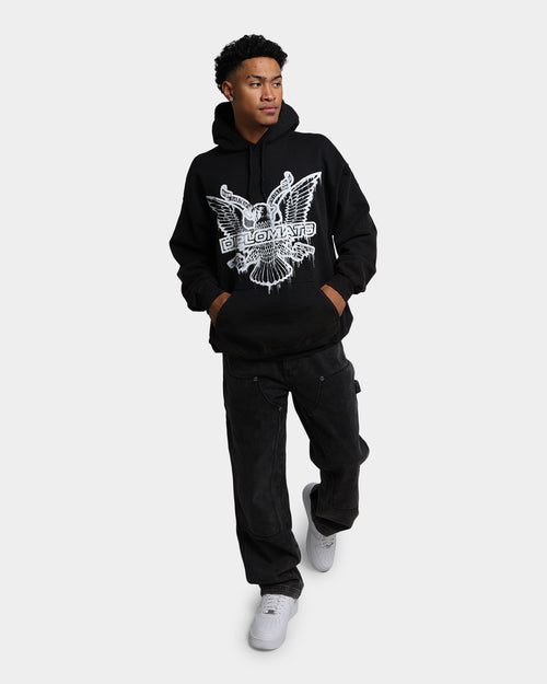 Dipset USA X Diplomats Drip Logo Vintage Hoodie Black Wash