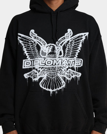 Dipset USA X Diplomats Drip Logo Vintage Hoodie Black Wash