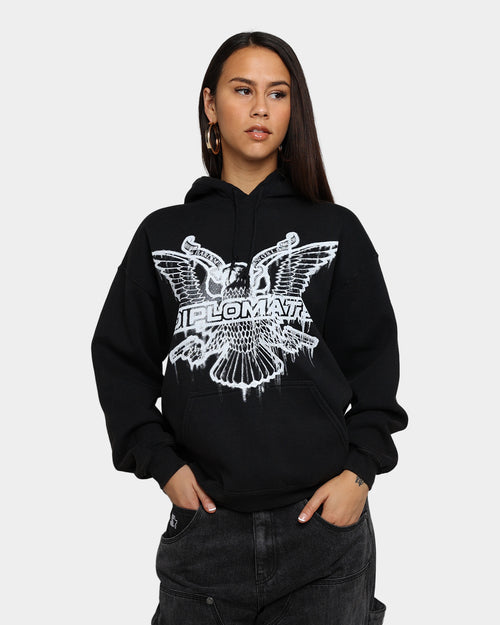Dipset USA X Diplomats Drip Logo Vintage Hoodie Black Wash