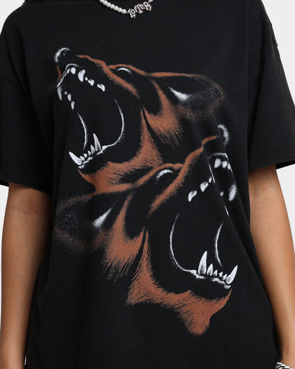 American Thrift Wolves Vintage T-Shirt Black Wash