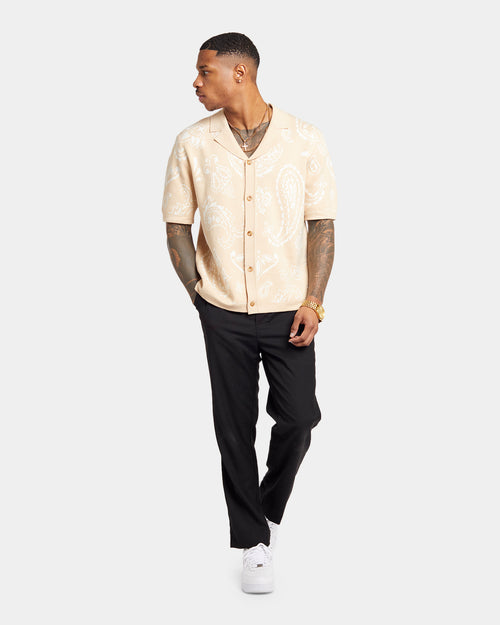XXIII Ethan Paisley Button Up Shirt Cream