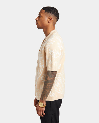 XXIII Ethan Paisley Button Up Shirt Cream