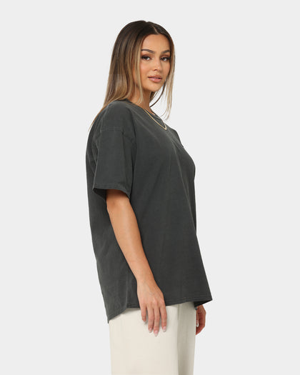 Joah Brown Women's Oversized Crew T-Shirt Washed Black