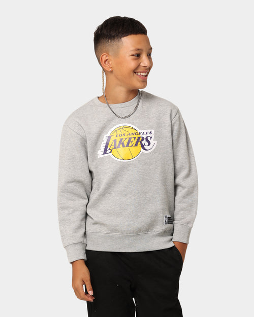 NBA Kids' Los Angeles Lakers Essentials Logo Crewneck Grey Marle