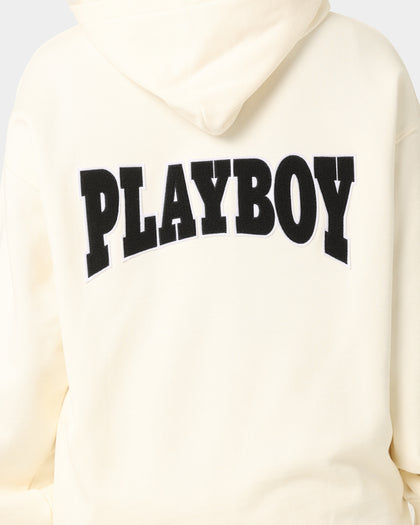 Playboy By CK Full Zip Varsity Hoodie Off White