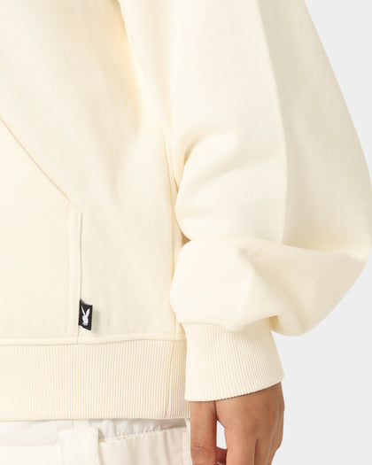 Playboy By CK Full Zip Varsity Hoodie Off White
