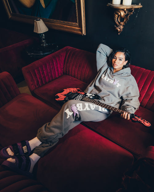 Playboy By CK Wordmark Hoodie Grey