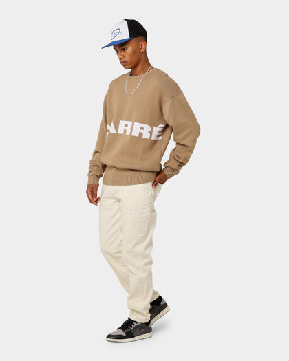 Carré Statement Knitted Sweater Stone