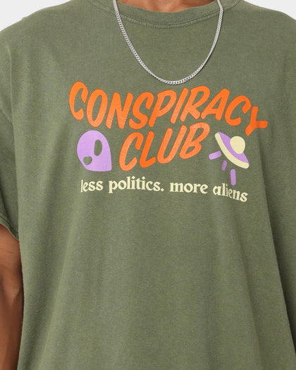 Goat Crew Conspiracy Theory T-Shirt Military Green