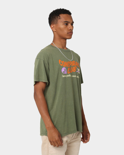 Goat Crew Conspiracy Theory T-Shirt Military Green