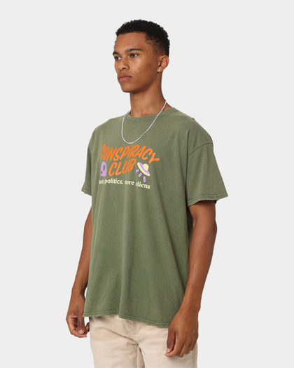 Goat Crew Conspiracy Theory T-Shirt Military Green