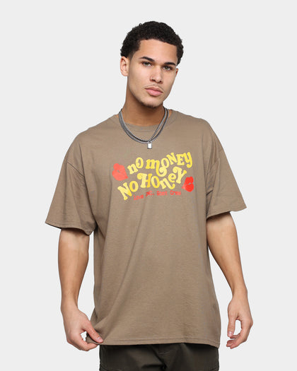 Goat Crew No Money No Honey T-Shirt Brown