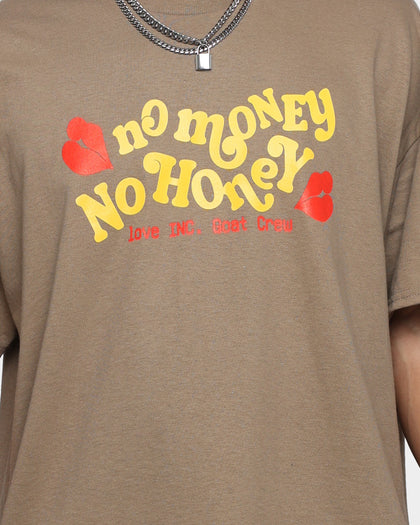 Goat Crew No Money No Honey T-Shirt Brown
