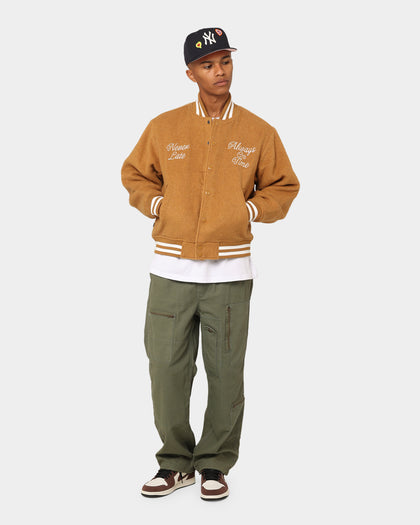 Obey Time Varsity Jacket Brown