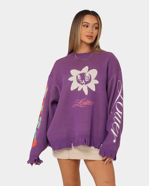 Loiter Flower Boi Knit Sweater Lilac