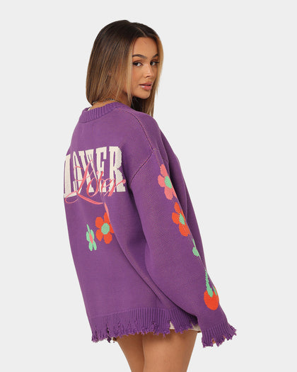 Loiter Flower Boi Knit Sweater Lilac