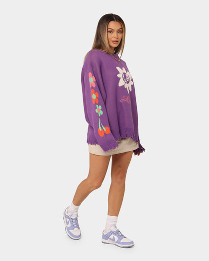 Loiter Flower Boi Knit Sweater Lilac