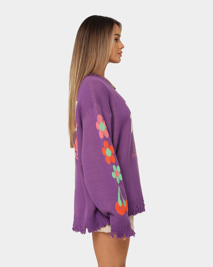 Loiter Flower Boi Knit Sweater Lilac