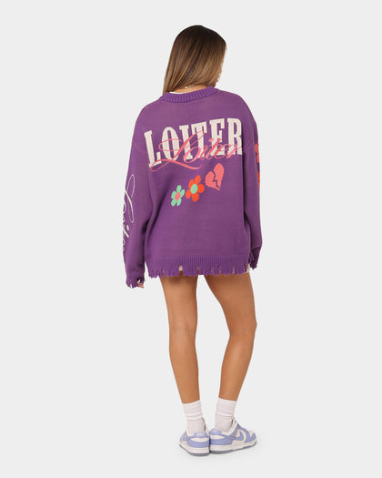 Loiter Flower Boi Knit Sweater Lilac