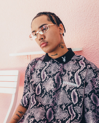 Playboy By CK Snake Polo Shirt Pink/Black