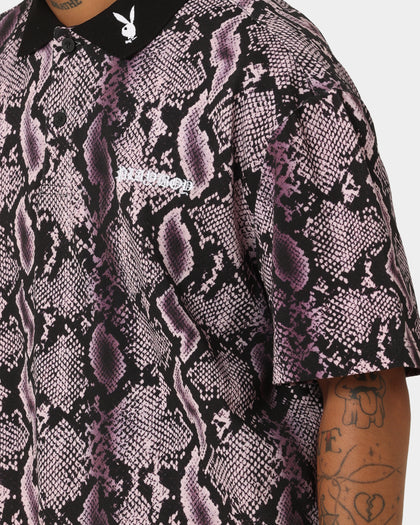 Playboy By CK Snake Polo Shirt Pink/Black