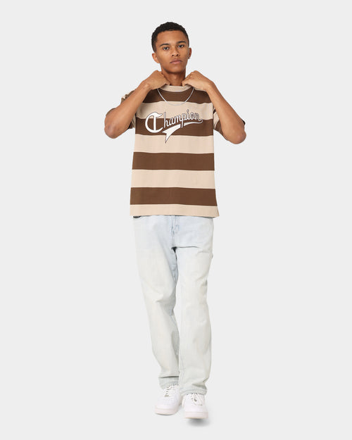 Champion Heritage Cursive Logo T-Shirt Stripe 7v1