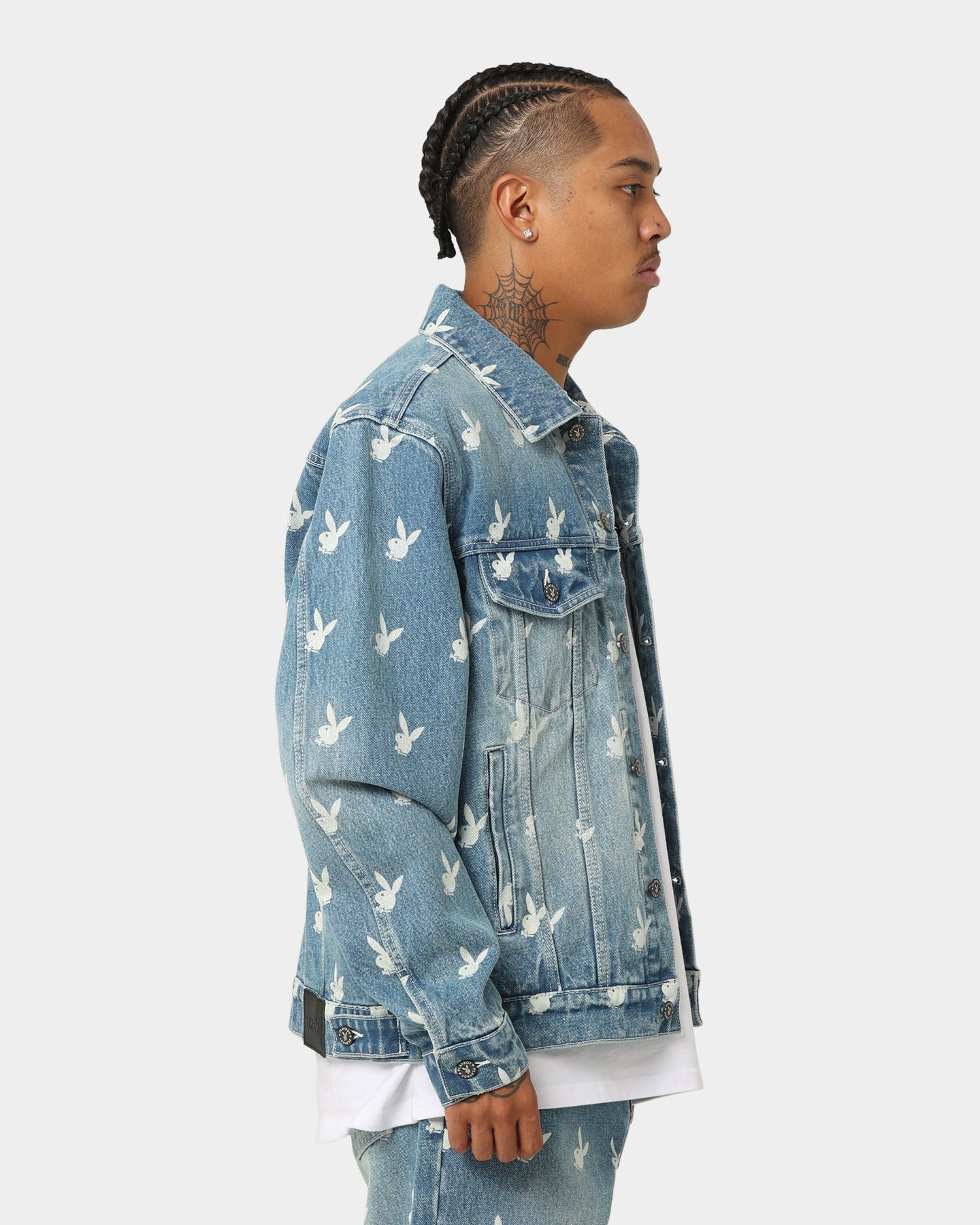 Playboy By CK Players Denim Jacket Vintage Blue | Culture Kings US