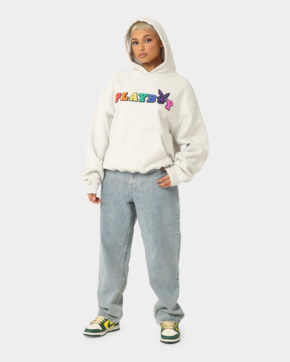 Playboy By CK Chenille Wordmark Hoodie Ash