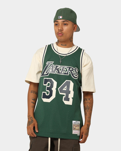 Mitchell & Ness Shaquille O'Neal Los Angeles Lakers #34 Off Court Swingman Jersey Forest Green