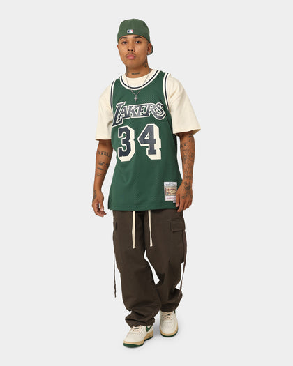 Mitchell & Ness Shaquille O'Neal Los Angeles Lakers #34 Off Court Swingman Jersey Forest Green