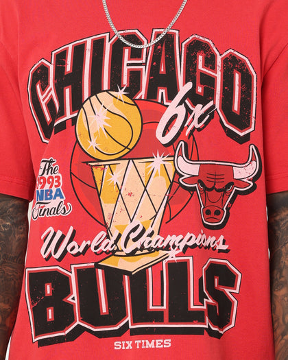 Mitchell & Ness Chicago Bulls Champion History Vintage T-Shirt Faded Red