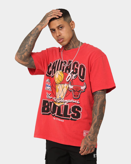 Mitchell & Ness Chicago Bulls Champion History Vintage T-Shirt Faded Red