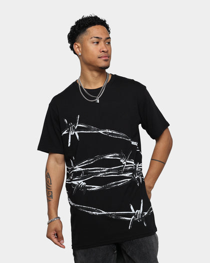 Father Forgive Me Barbwire T-Shirt Black