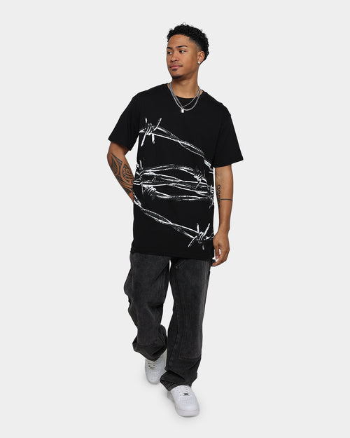 Father Forgive Me Barbwire T-Shirt Black