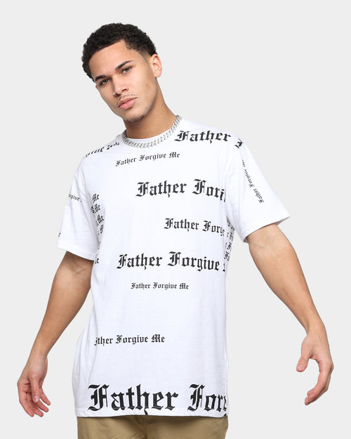 Father Forgive Me All Over FFM T-Shirt White