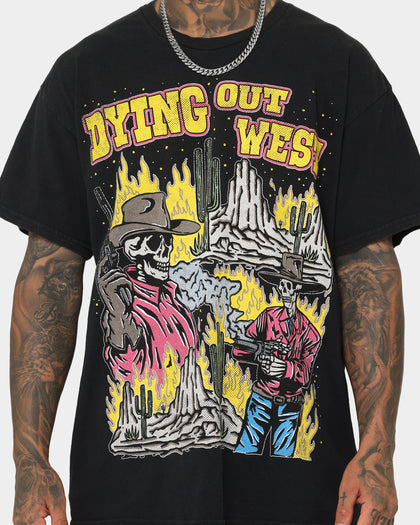 Goat Crew Dying Out West Vintage T-Shirt Black Wash