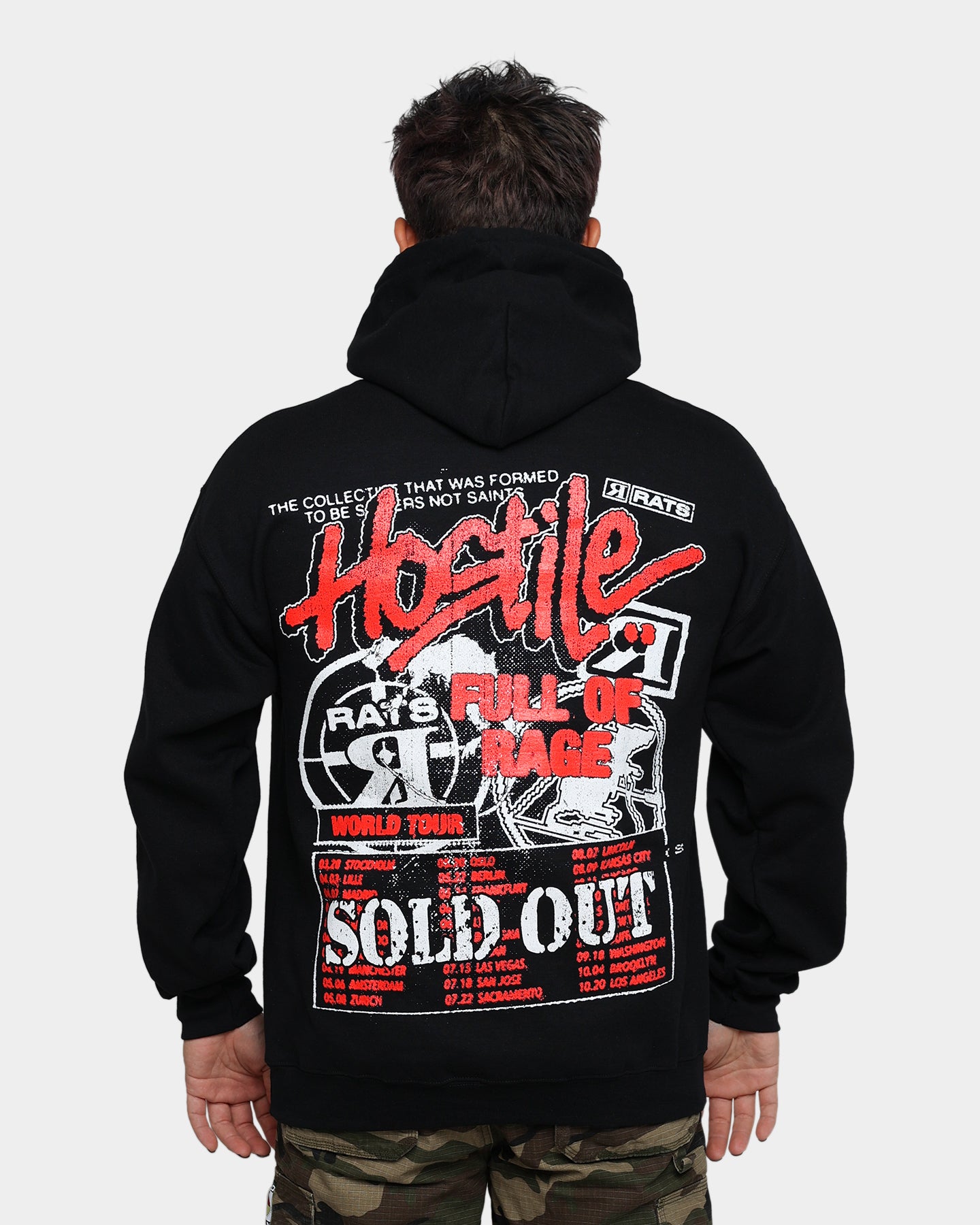 Rats Get Fat Hostile Tour Hoodie Black | Culture Kings US