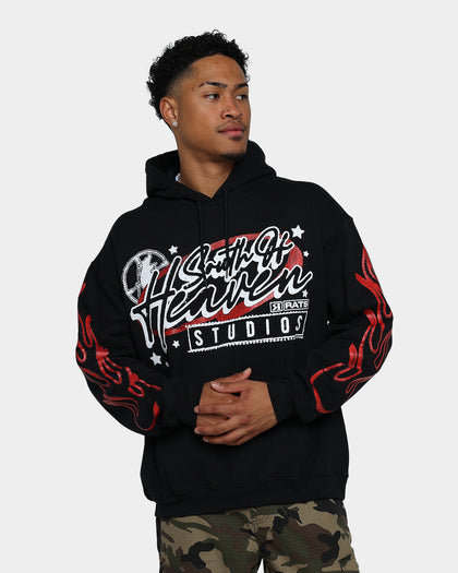 Rats Get Fat South Of Heaven Glitter Print Hoodie Black