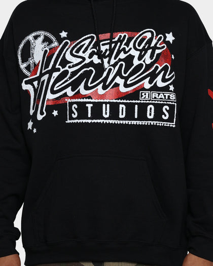 Rats Get Fat South Of Heaven Glitter Print Hoodie Black