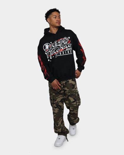 Rats Get Fat South Of Heaven Glitter Print Hoodie Black