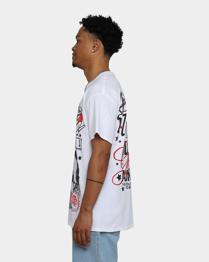 Rats Get Fat South Of Heaven Glitter Print T-Shirt White