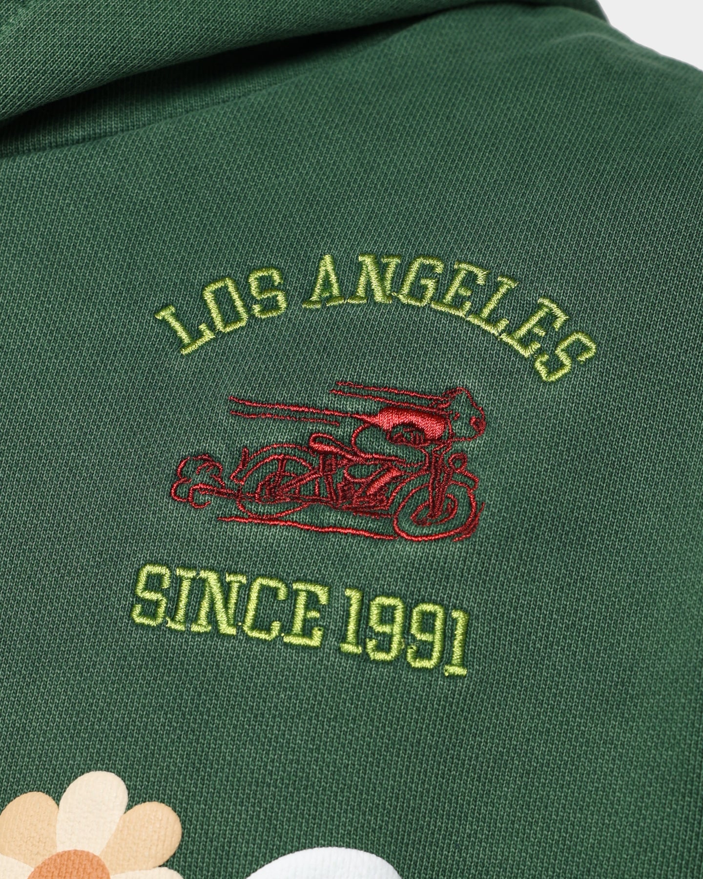 X-Large Pigment Dyed Puff Logo Pullover Hoodie Green | Culture