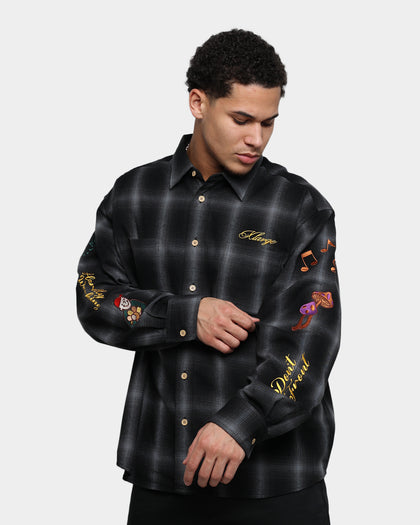 X-Large Random Things Flannel Shirt Black