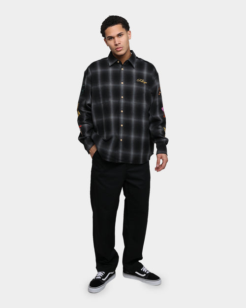 X-Large Random Things Flannel Shirt Black